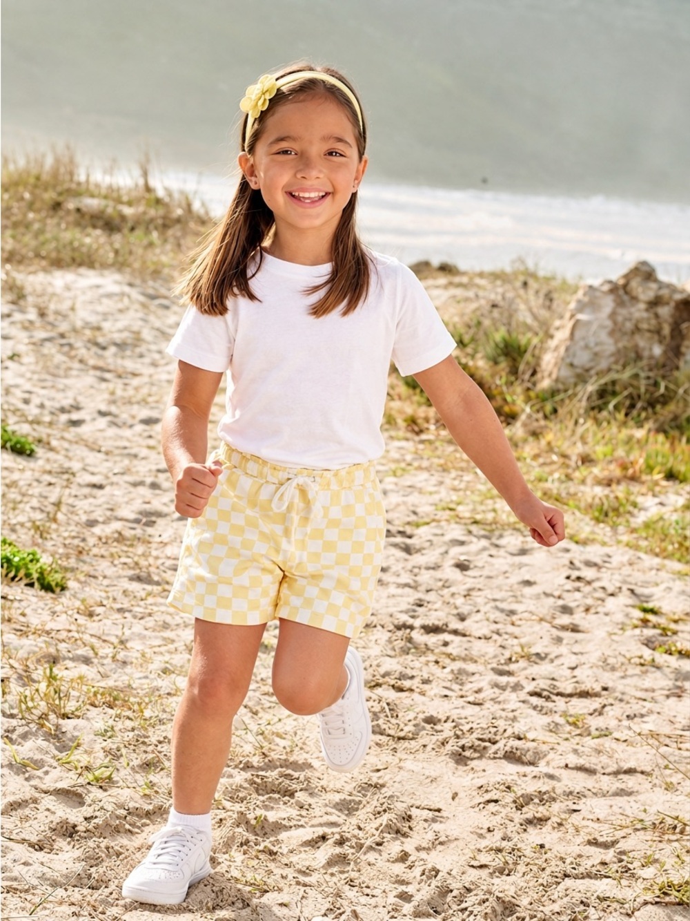 Grayson Mini Toddler Boys' Checkered French Terry Shorts - Yellow 2T